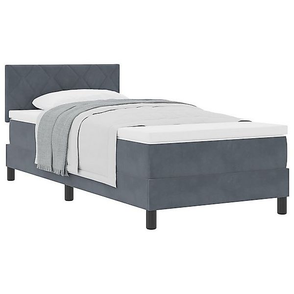 vidaXL Bett Boxspringbett mit Matratze Dunkelgrau Einzel Samt (1-tlg) günstig online kaufen