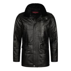 S&A Ledermoden Lederjacke John Abnehmbarer Lammfellkragen günstig online kaufen