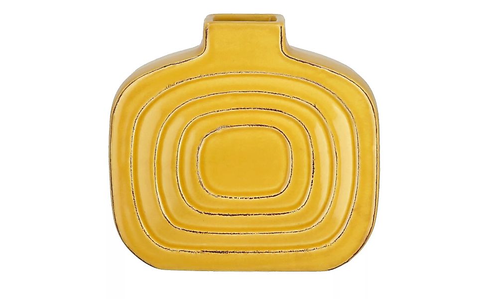 Vase - gelb - Steinzeug - 15,7 cm - 14,7 cm - 4,3 cm - Dekoration > Vasen - günstig online kaufen