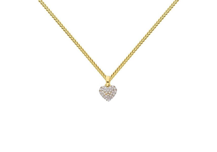 HOPLO Herzanhänger Gold Anhänger Herz Zirkonia mit Goldkette 333-8 Karat Go günstig online kaufen
