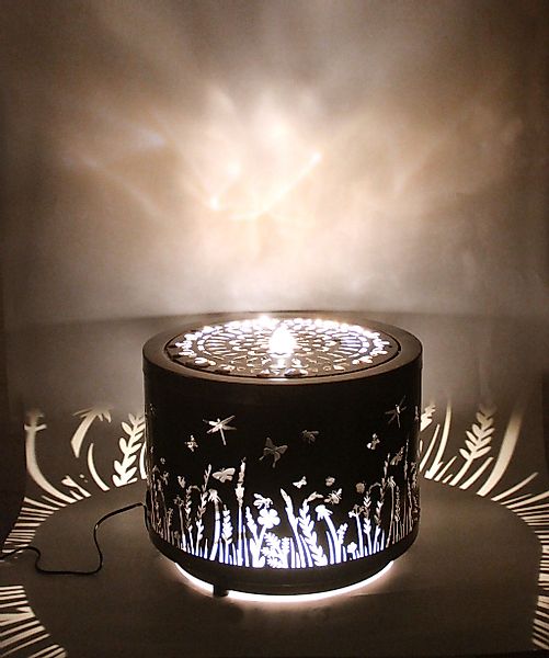 Arnusa Gartenbrunnen Metall Springbrunnen Lichtspiel rund günstig online kaufen