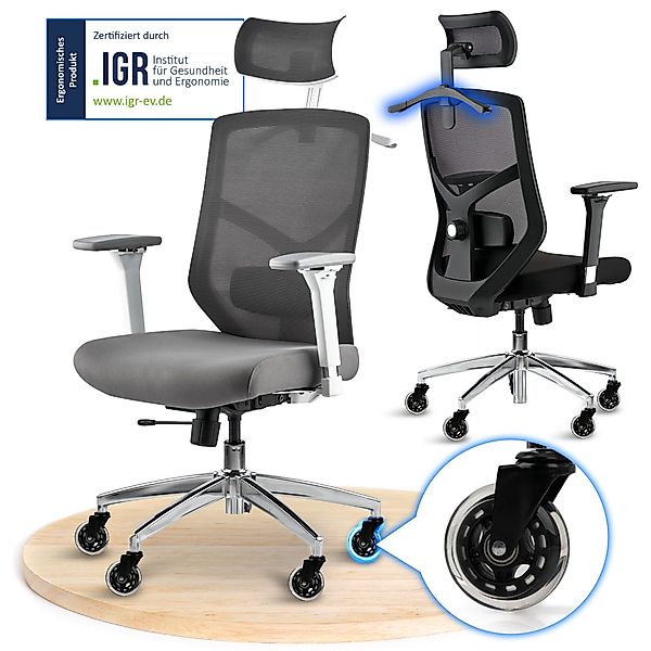 ELITESEATS Bürostuhl Ergonomisch [TESTSIEGER] Kratzerfreie Rollen günstig online kaufen