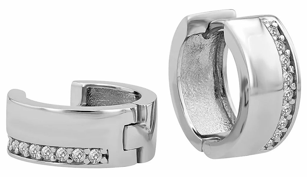 Adelia´s Klappcreolen "Damen Ohrringe – Klappcreole aus 925 Silber mit Zirk günstig online kaufen
