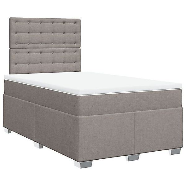 vidaXL Bett Boxspringbett mit Matratze Taupe 120x200 cm Stoff günstig online kaufen