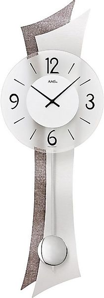 AMS Pendelwanduhr W7426 (Quarzuhr, Holz-/Aluminiumgehäuse,Esszimmer,Wohnzim günstig online kaufen