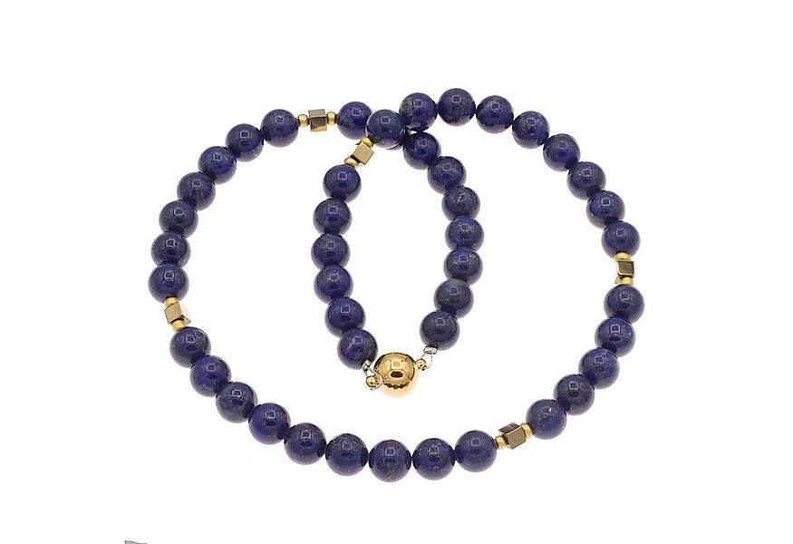 Bella Carina Perlenkette Kette mit Lapislazuli und goldfarbenen Hämatit Wür günstig online kaufen