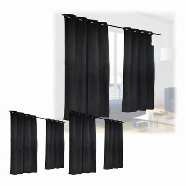 relaxdays 6 x Vorhang schwarz 245 x 135 cm günstig online kaufen