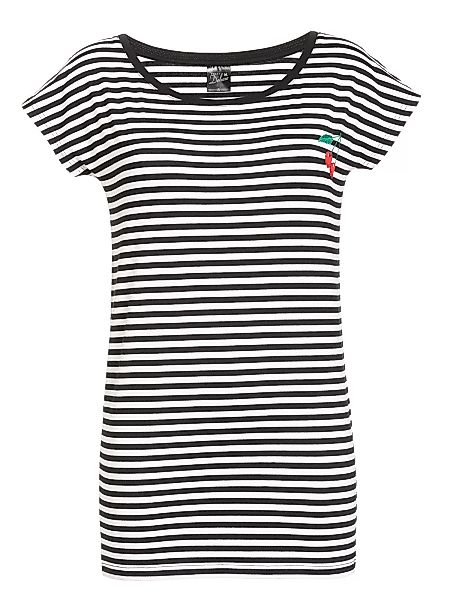 Pussy Deluxe Stripes Loose Damen Loose-Shirt schwarz/weiß günstig online kaufen