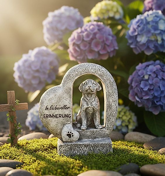 MF Grabkerze Ewige Treue Hund im Grabherz 21,5 cm Gedenkfigur in Grau (1-tl günstig online kaufen