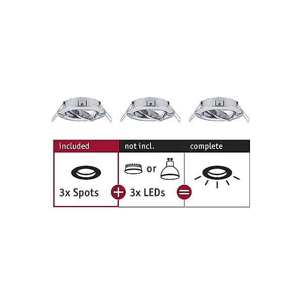 Paulmann "Einbauleuchte Choose Basisset schwenkbar rund 84mm 50° max. 3x10W günstig online kaufen