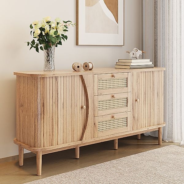 Odikalo Sideboard Anrichte Kommode Schließfach Rattan günstig online kaufen