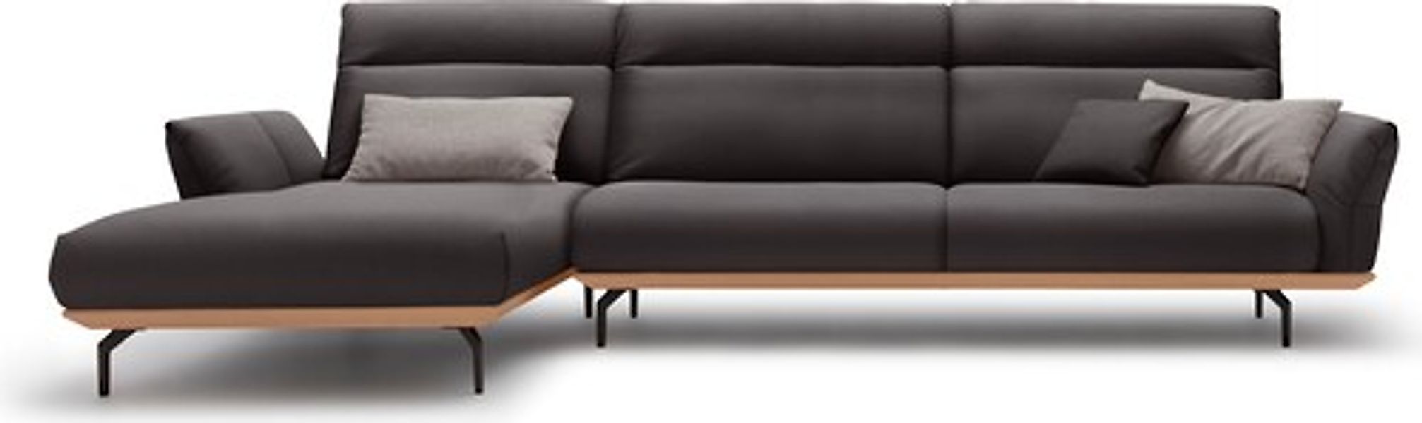 Creation BY ROLF BENZ Ecksofa »CR.460« Sockel in Eiche, Winkelfüße in Umbra günstig online kaufen