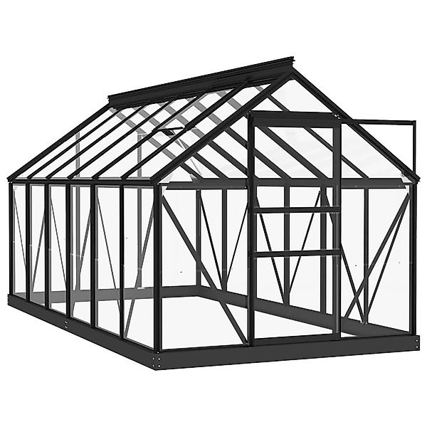 furnicato Gewächshaus Glas Anthrazit 155x298x191 cm günstig online kaufen