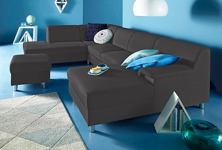 Home affaire Wohnlandschaft "Jamie, zeitloses Design, fester Sitzkomfort, v günstig online kaufen