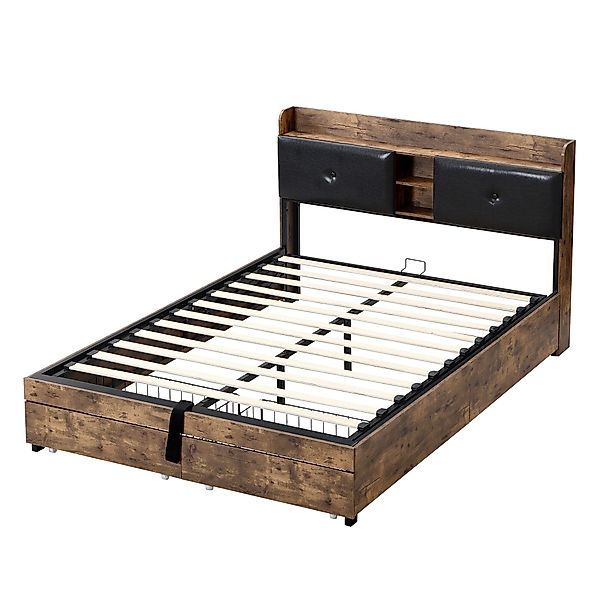 Flieks Holzbett, Hydraulisches Metallbett 140x200cm mit günstig online kaufen