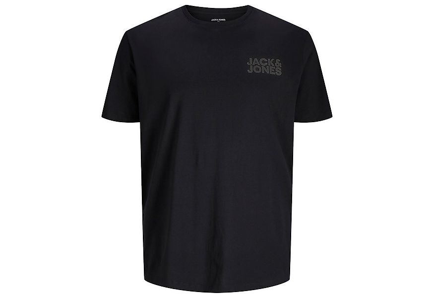 Jack & Jones Rundhalsshirt Jack&Jones XXL T-Shirt Brustprint schwarz JJECOR günstig online kaufen