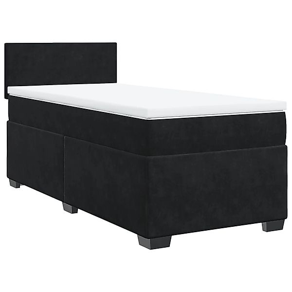 vidaXL Boxspringbett mit Matratze Schwarz 100x200 cm Samt2105708 günstig online kaufen