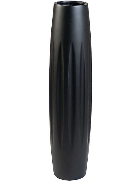 VIVANNO Bodenvase Fiberglas VERTIGA Säule - Schwarz Matt Mit Muster (1 St), günstig online kaufen
