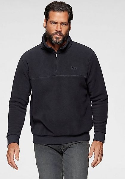 Man's World Fleecepullover Langarm, mit Rippbündchen, mit Troyerkragen, für günstig online kaufen