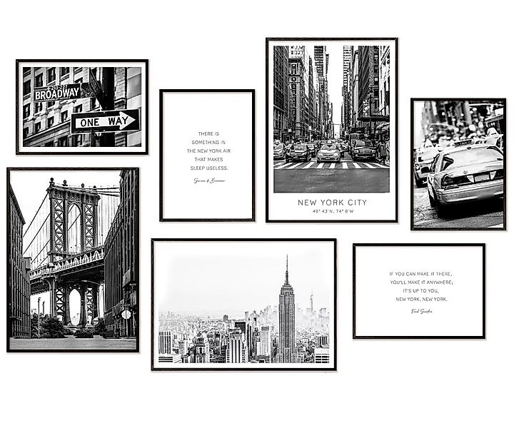 Hyggelig Home Poster New York, Premium Poster Set OHNE & MIT Rahmen - Wandb günstig online kaufen