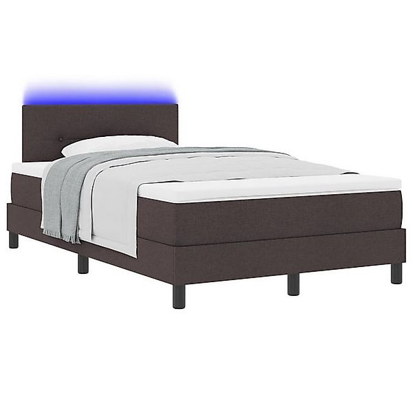 vidaXL Bett Boxspringbett mit Matratze & LED Dunkelbraun 120x190 cm Stoff ( günstig online kaufen