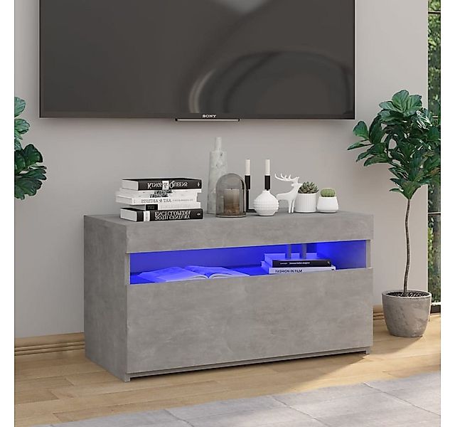 vidaXL TV-Schrank TV-Schrank mit LED Leuchten Betongrau 75x35x40 cm Lowboar günstig online kaufen