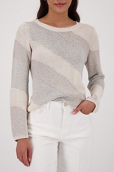 Monari Strickpullover Pullover Materialmix Regular fit mit Glanzdetails günstig online kaufen