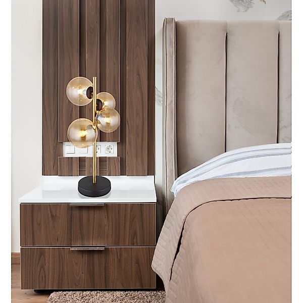 Globo Lighting Tischleuchte  Riha ¦ schwarz ¦ Maße (cm): B: 23,7 H: 48 T: 1 günstig online kaufen