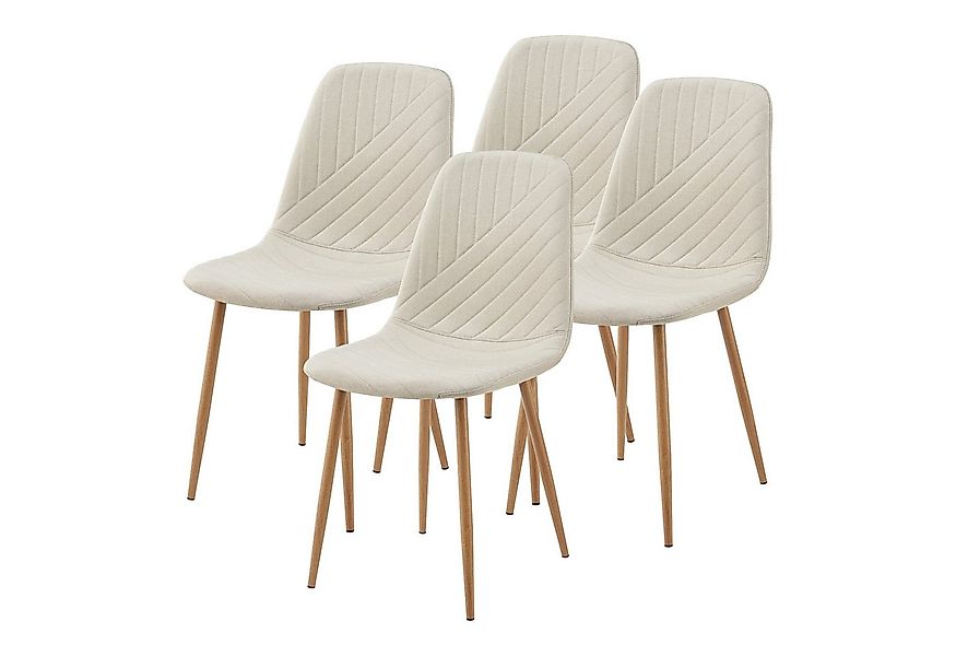 en.casa Esszimmerstuhl, »Köfering« 4er Set Beige günstig online kaufen