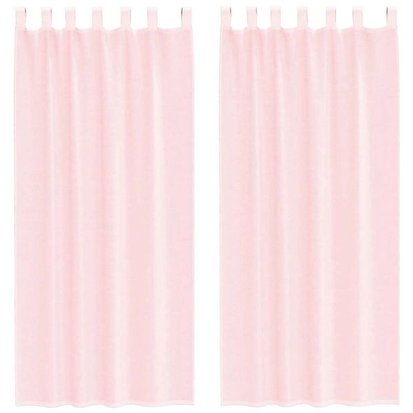 vidaXL Voile Vorhänge mit Schlaufen 2 Stk Hellrosa 140x225 cm 4102278 günstig online kaufen