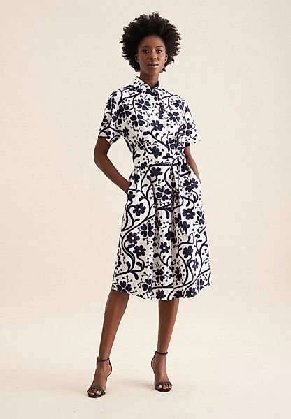 seidensticker Sommerkleid "Schwarze Rose" 1/2 Kragen Druck günstig online kaufen