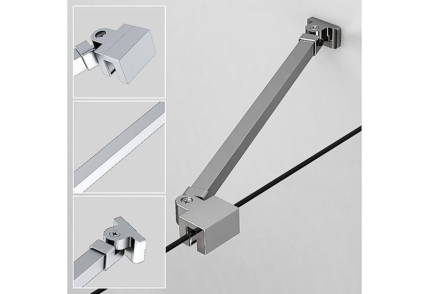 Boromal Duschwand-Stabilisationsstange für 4-8mm haltestange duschwand 50cm günstig online kaufen
