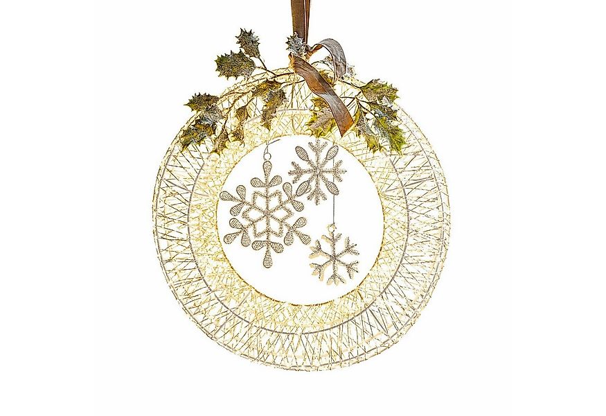 Mirabeau Christbaumschmuck LED-Kranz Winsloe weiß/silber, none günstig online kaufen