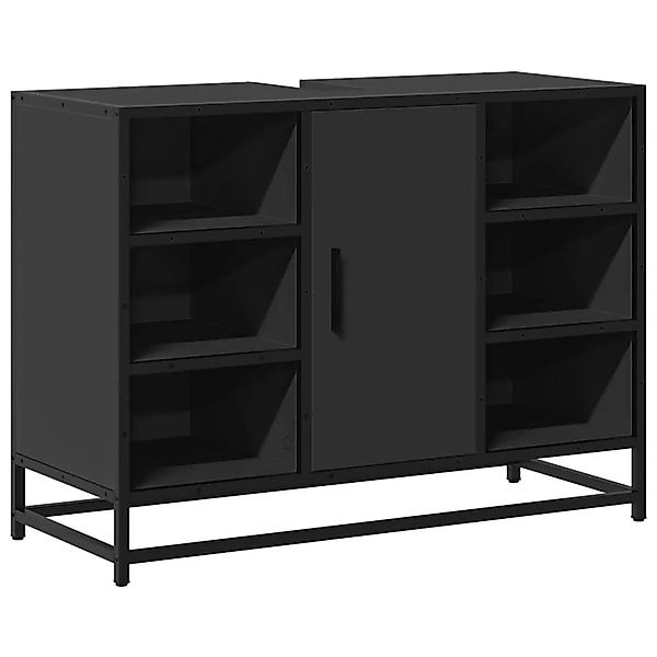 vidaXL Waschbeckenunterschrank Schwarz 80x33x60 cm Holzwerkstoff 849289 günstig online kaufen