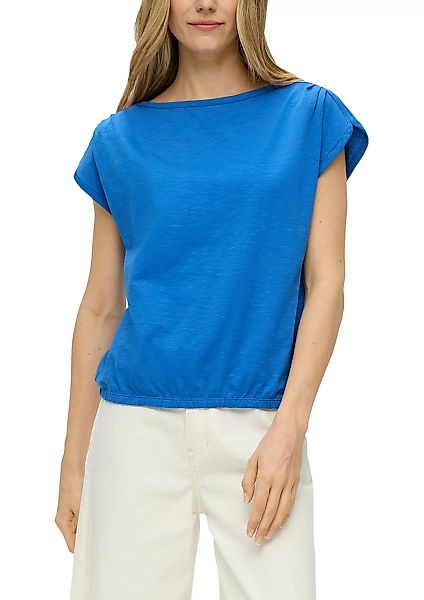 s.Oliver T-Shirt s.Oliver T-Shirt mit gerafften Ärmeln in Blau (1-tlg) Gumm günstig online kaufen
