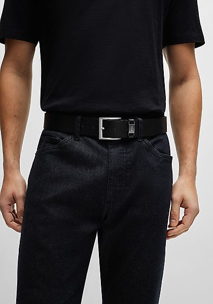 BOSS Ledergürtel Connio silberfarbene Schließe & günstig online kaufen