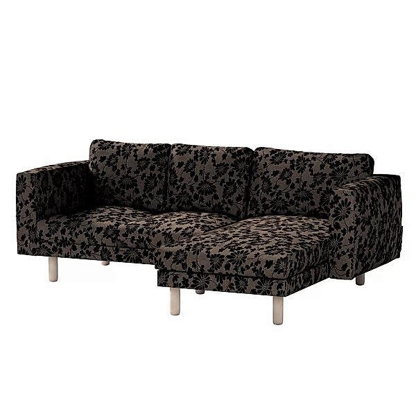 Bezug für Norsborg 3-Sitzer Sofa mit Recamiere, braun-schwarz, Norsborg Bez günstig online kaufen