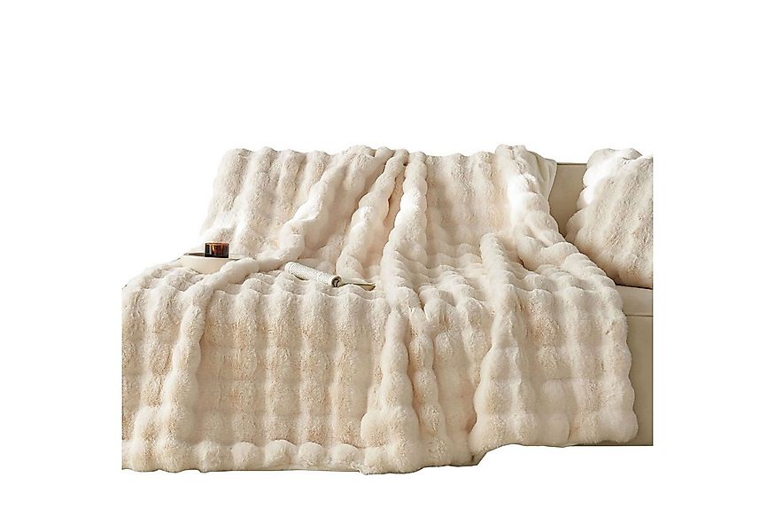 Wohndecke Kuscheldecke Kaninchen Plüsch Decke, KEAYOO, Kunstfell Warme Kusc günstig online kaufen