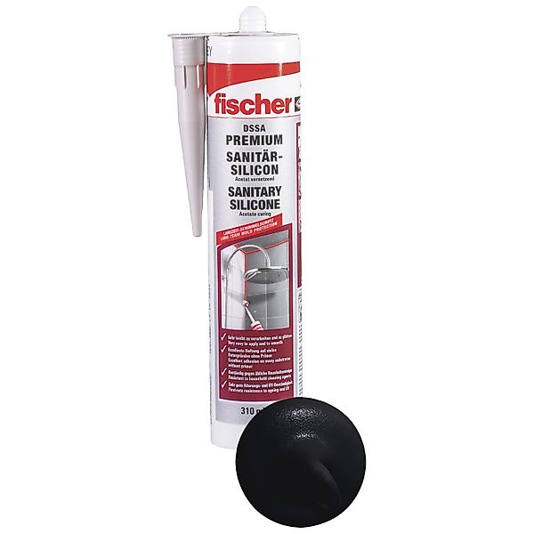 Fischer Sanitärsilicon DSSA Schwarz 310 ml günstig online kaufen