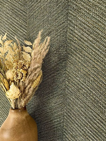 Newroom Vliestapete Kihmo Green Tapete Mustertapete Streifen,Linien,Textil, günstig online kaufen