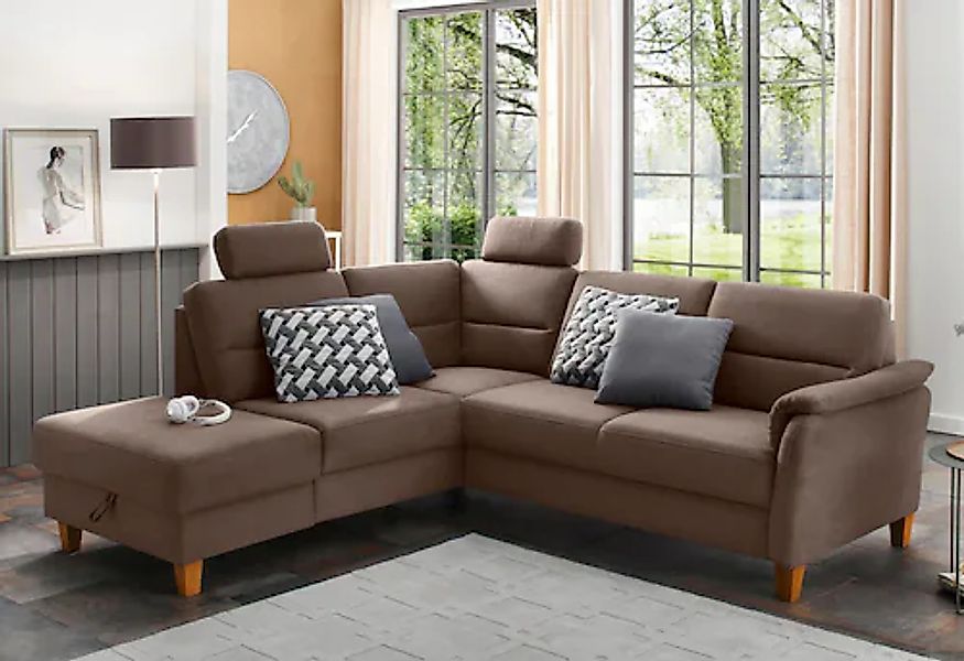 Home affaire Ecksofa »Palmera L-Form, B: 236 cm« optional Bettfunktion & Be günstig online kaufen