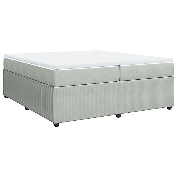 vidaXL Boxspringbett mit Matratze Hellgrau 200x200 cm Samt2100108 günstig online kaufen