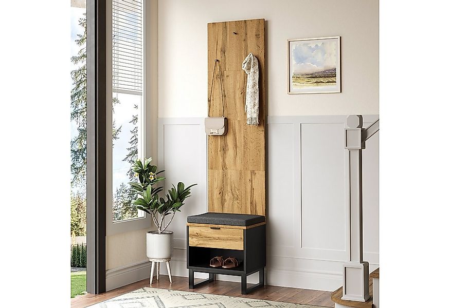 Yorbay Garderoben-Set mit Schuhhocker, Kissen & Aufbewahrung Kleiderständer günstig online kaufen