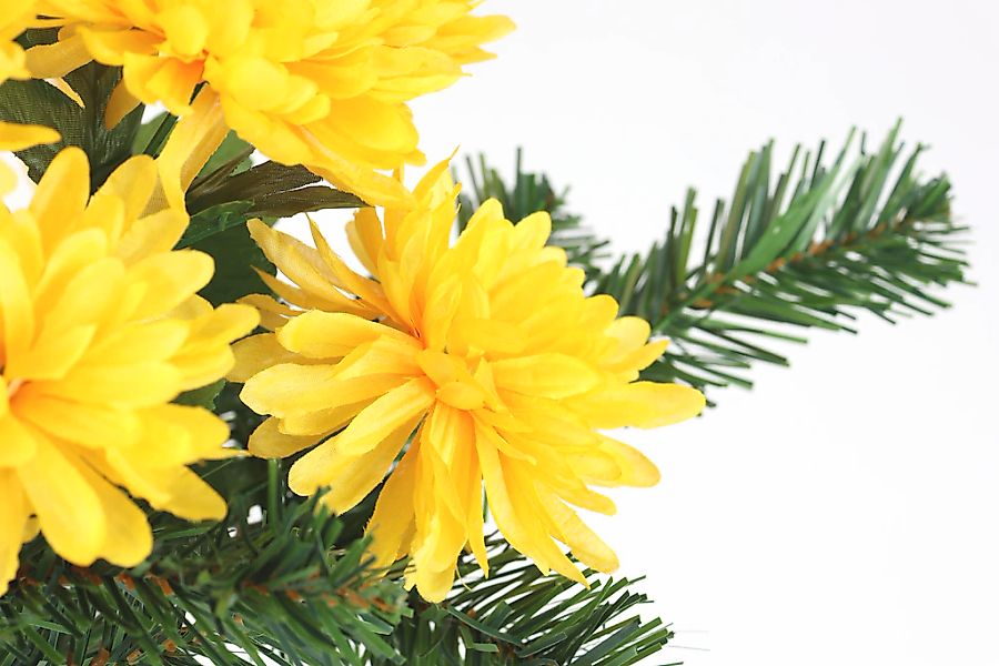 I.GE.A. Kunstblume "Chrysanthemen", Bouquet Tannenzweigen Strauß Tischdeko günstig online kaufen