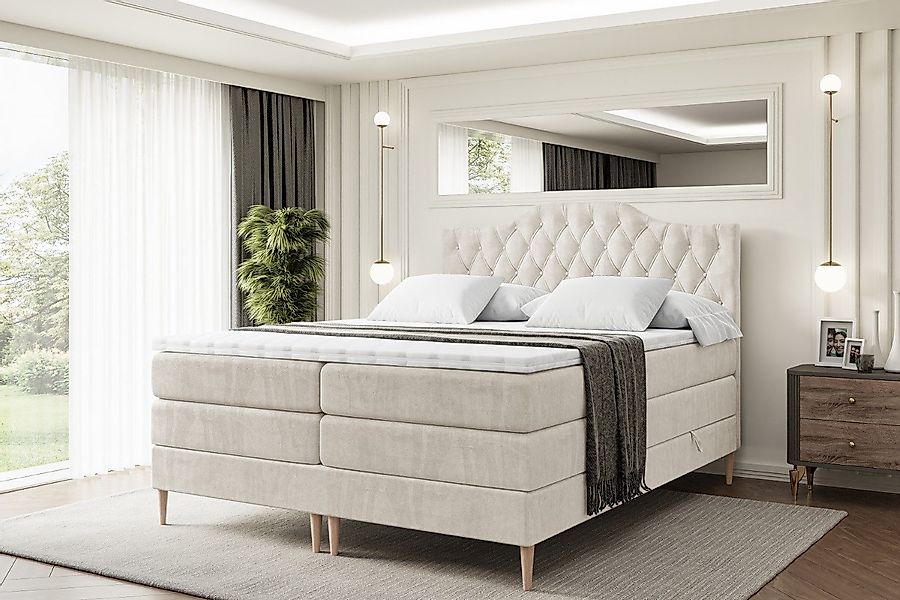 ALTDECOR Boxspringbett VILA-1-F KING (Multipocket-Matratze H4, günstig online kaufen