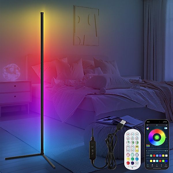 Clanmacy Stehlampe LED Stehlampe LED RGB günstig online kaufen