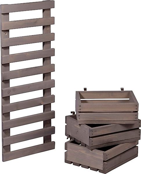 dobar Wandregal, flexibles 3-stufiges Wandregal, grau günstig online kaufen