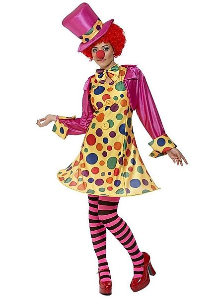 Smiffys Clown-Kostüm Clown Kostüm Kleid Karneval Faschingskostüm Damen, Die günstig online kaufen