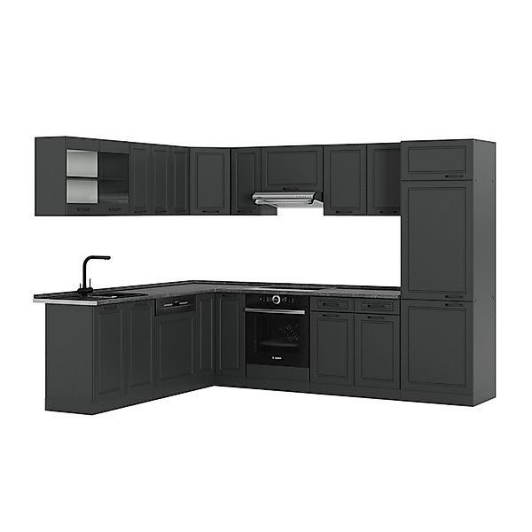 Vicco R-Line Eckküche Anthrazit Landhaus/Anthrazit 227 x 287 cm AP Anthrazi günstig online kaufen