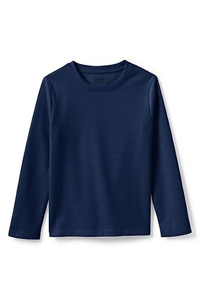 French Terry Pyjama-Shirt, Größe: 134-140, Blau, Polyester, by Lands' End, günstig online kaufen